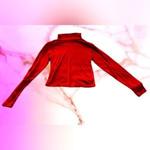Sexy red turtleneck crop top, size XS-M